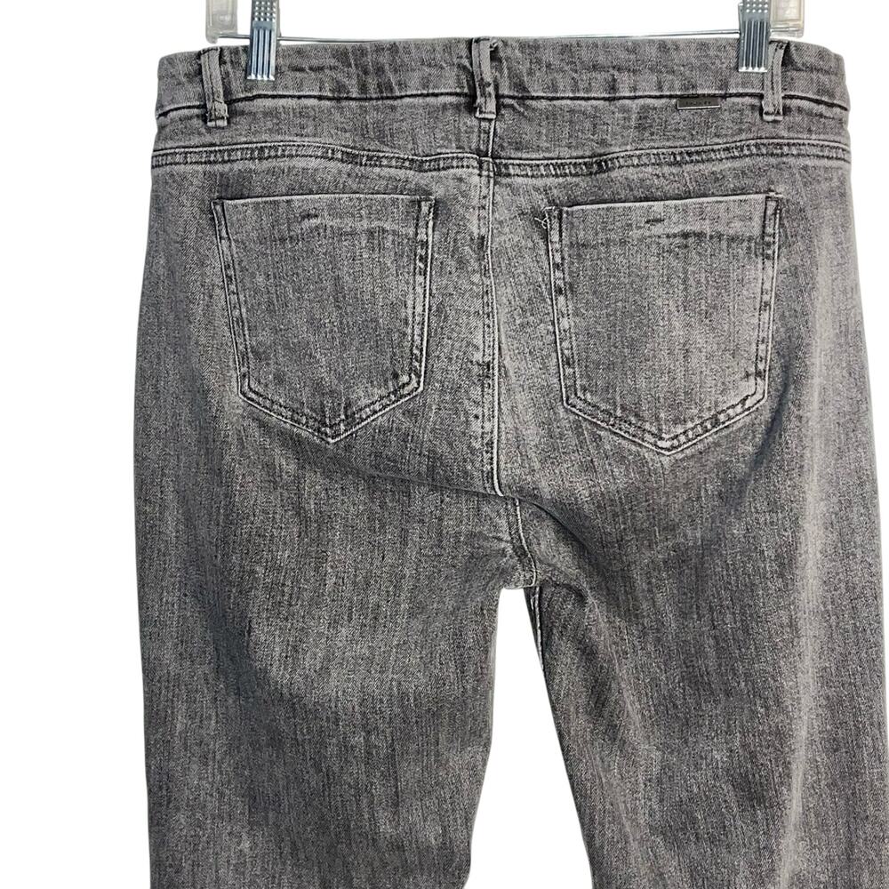 Tractr Gray Flare Jeans Women’s Size 10/30 Raw Hem High Rise Stretch Denim - Picture 4 of 9